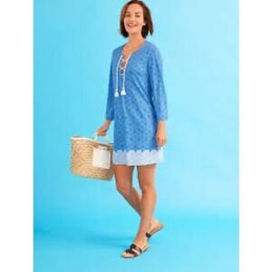 Cabana Life By Talbots Long‎ Sleeve Tunic Cover Up Size Large NWT